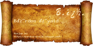 Bárdos Évald névjegykártya